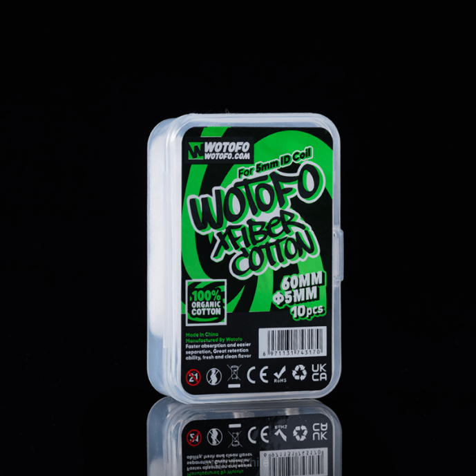 Wotofo Algodón xfiber para bobina de identificación 5 mm de espesor 10 piezas - Wotofo vape pods F42N348